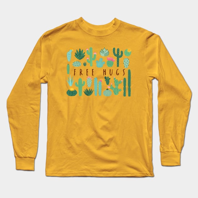 Free Hugs - Cacti Collection Long Sleeve T-Shirt by Plantitas